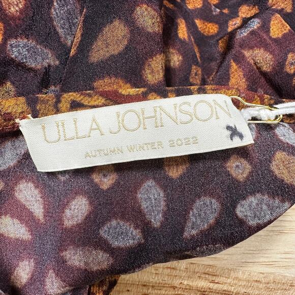 Ulla Johnson NWT Hayana Mini Dress in Agate Brown Size 0 100% Silk Shibori - Picture 4 of 11